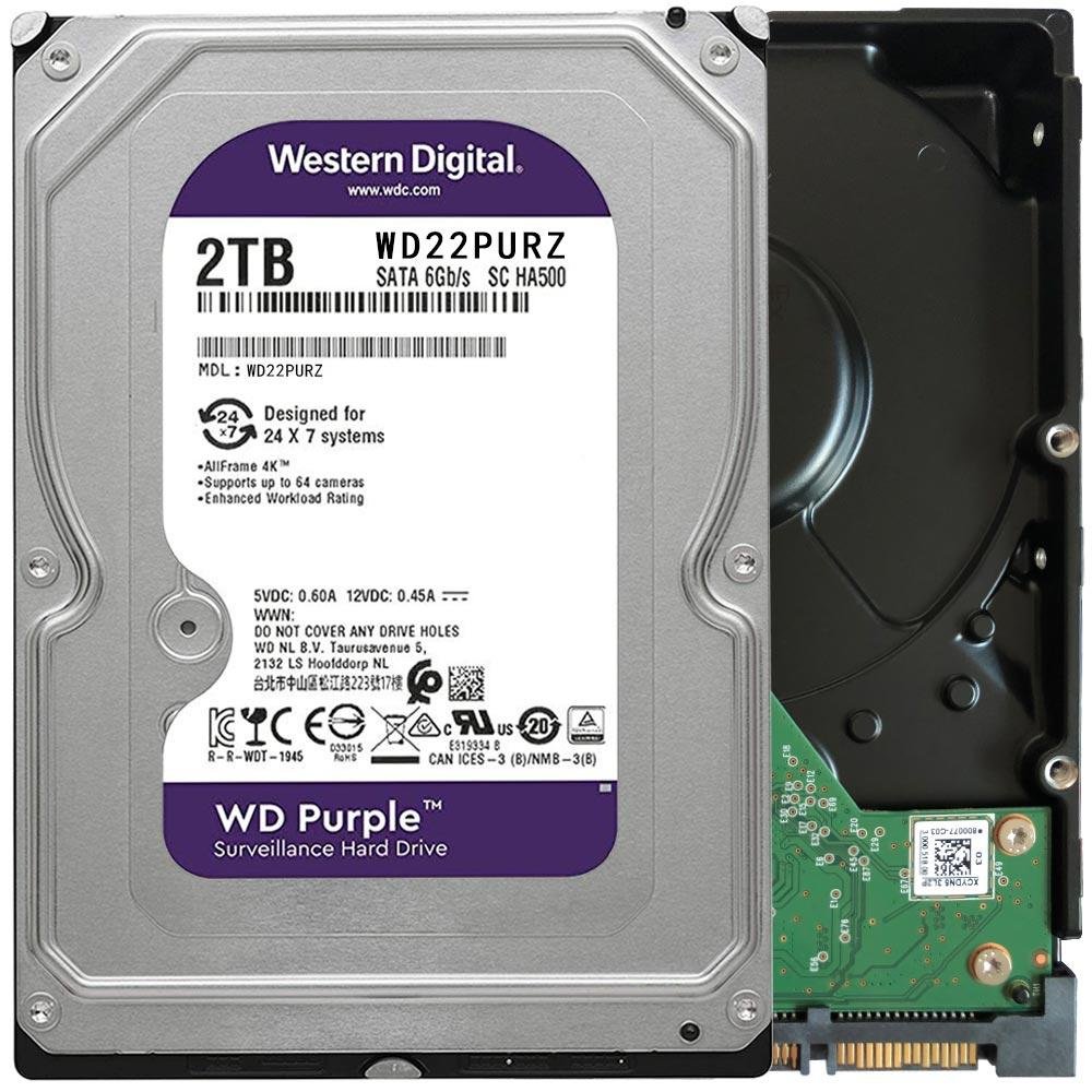 Western Digital Purple WD22PURZ 2 TB Hard Drive - 3.5