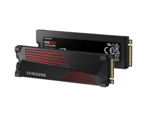 SAMSUNG SSD 990 PRO with Heatsink 1TB, PCIe 4.0, Sew. Read Speeds Up-to 7,450MB/s, Compatible with PlayStation5 (MZ-V9P1T0CW)