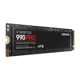 Samsung 990 PRO NVMe M.2 SSD, 4 TB, PCIe 4.0, 7,450 MB/s read, 6,900 MB/s write, Internal SSD, For gaming and video editing, MZ-V9P4T0BW