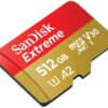 SanDisk 512GB Extreme microSDXC UHS-I/U3 A2 Micro SD Card with Adapter, Speed Up to 190MB/s (SDSQXAV-512G-GN6MA)