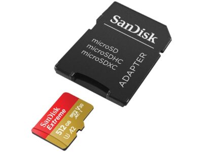 SanDisk 512GB Extreme microSDXC UHS-I/U3 A2 Micro SD Card with Adapter, Speed Up to 190MB/s (SDSQXAV-512G-GN6MA)