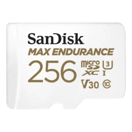 SanDisk 256GB MAX ENDURANCE 100MB/s microSDXC C10 U3 V30 4K 256G microSD micro SD SDXC Memory Card with Adapter for Home Security Cameras and Dash Cams SDSQQVR-256G-GN6IA with OEM Lanyard