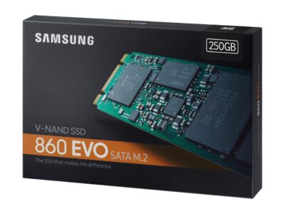 SAMSUNG 860 EVO Series M.2 2280 250GB SATA III V-NAND 3-bit MLC Internal Solid State Drive (SSD) MZ-N6E250BW