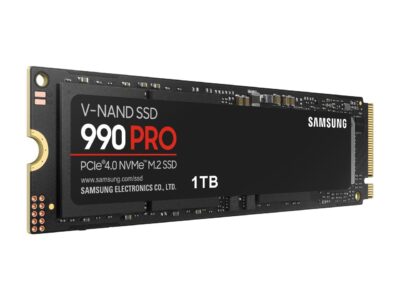 SAMSUNG SSD 990 PRO 1TB, PCIe 4.0 M.2 2280, Seq. Read Speeds Up-to 7,450MB/s (MZ-V9P1T0B/AM)