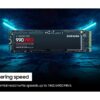 SAMSUNG SSD 990 PRO 1TB, PCIe 4.0 M.2 2280, Seq. Read Speeds Up-to 7,450MB/s (MZ-V9P1T0B/AM)