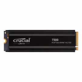 Crucial T500 1TB Gen4 NVMe M.2 Internal Gaming SSD with Heatsink, Up to 7300MB/s, PlayStation 5 Compatible + 1mo Adobe CC All Apps- CT1000T500SSD5