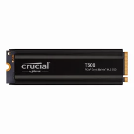 Crucial T500 2TB Gen4 NVMe M.2 Internal Gaming SSD with Heatsink, Up to 7400MB/s, PlayStation 5 Compatible + 1mo Adobe CC All Apps- CT2000T500SSD5