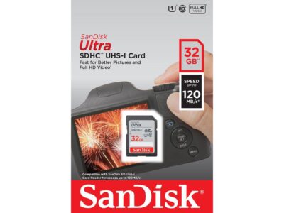 SanDisk 32GB Ultra SDHC UHS-I / Class 10 Memory Card, Speed Up to 120MB/s (SDSDUN4-032G-GN6IN)