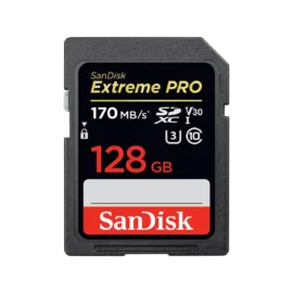 SanDisk 128GB Extreme Pro SDXC UHS-I/U3 V30 Class 10 Memory Card, Speed Up to 170MB/s (SDSDXXY-128G-GN4IN)