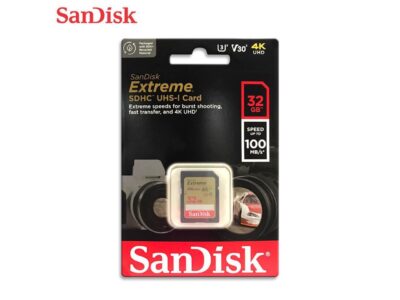 SanDisk 32GB Extreme SDXC UHS-I/U3 Class 10 V30 Memory Card, Speed Up to 100MB/s (SDSDXVT-032G-GNCIN)