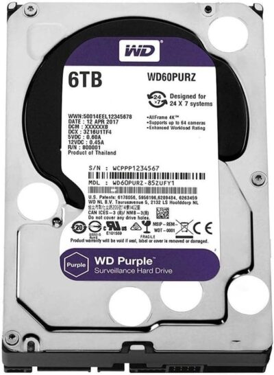 WD Purple WD101PURZ 10TB 7200 RPM 256MB Cache SATA 6.0Gb/s 3.5" Internal Hard Drive Bare Drive