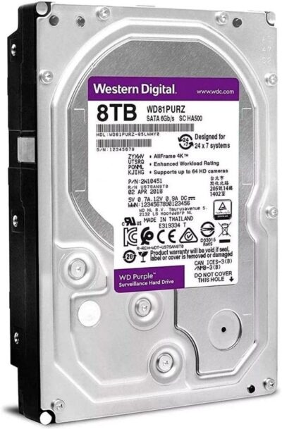 WD Purple WD101PURZ 10TB 7200 RPM 256MB Cache SATA 6.0Gb/s 3.5" Internal Hard Drive Bare Drive