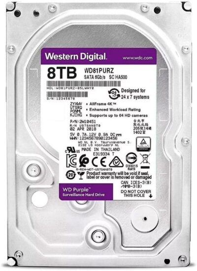 WD Purple WD101PURZ 10TB 7200 RPM 256MB Cache SATA 6.0Gb/s 3.5" Internal Hard Drive Bare Drive
