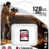 Kingston Canvas React Plus 128GB SD Card | SDXC UHS-II | 300R/260W U3 V90 | Full HD/4K/8K | SDR2/128GB
