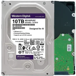 WD Purple 10TB WD102PURZ Surveillance Internal Hard Drive HDD - SATA 6 Gb/s, 256 MB Cache, 3.5"
