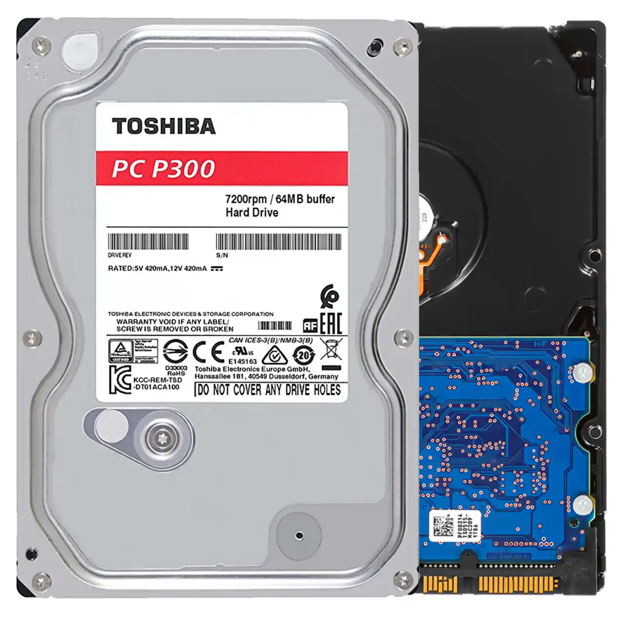 Toshiba P300 1TB Desktop PC Internal Hard Drive 7200 RPM SATA 6Gb s 64 MB Cache