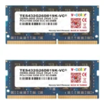 (TES432G26D819K-VC) V-COLOR 64GB ECC SO-DIMM DDR4 2666MHz (PC4-21300) for microservers, workstations, Networking Platforms and Embedded Systems 2Rx8 CL19 1.2V