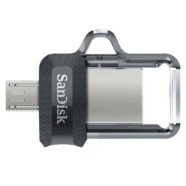 SanDisk 256GB Ultra Dual Drive m3.0 for Android Devices and Computers - microUSB, USB 3.0 - SDDD3-256G-G46, Black