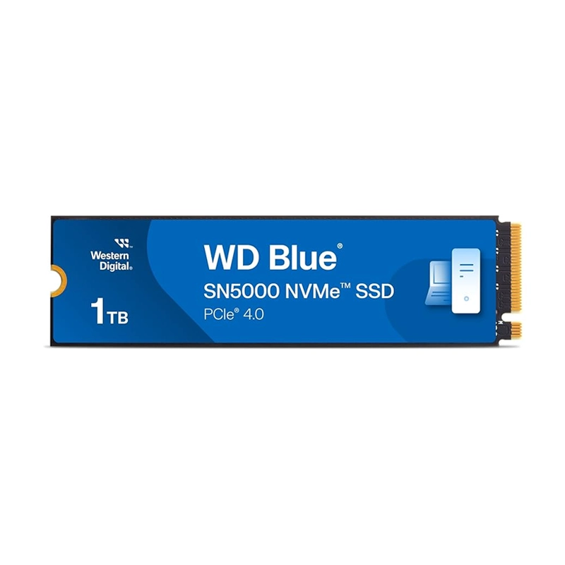 Western Digital 1TB WD Blue SN5000 NVMe Internal Solid State Drive SSD - PCIe Gen 4.0, M.2 2280, Up to 5,150 MB/s - WDS100T4B0E