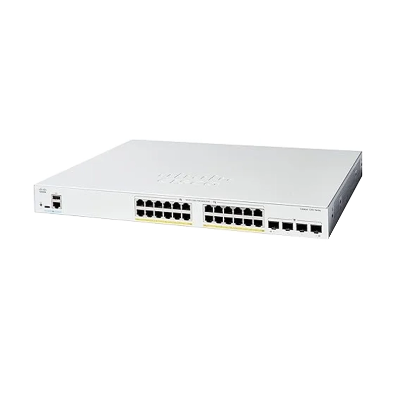Cisco C1200-24FP-4G Full PoE+ 24-Port Gigabit Switch, 4 SFP Uplinks, Layer 2, High Power, Managed