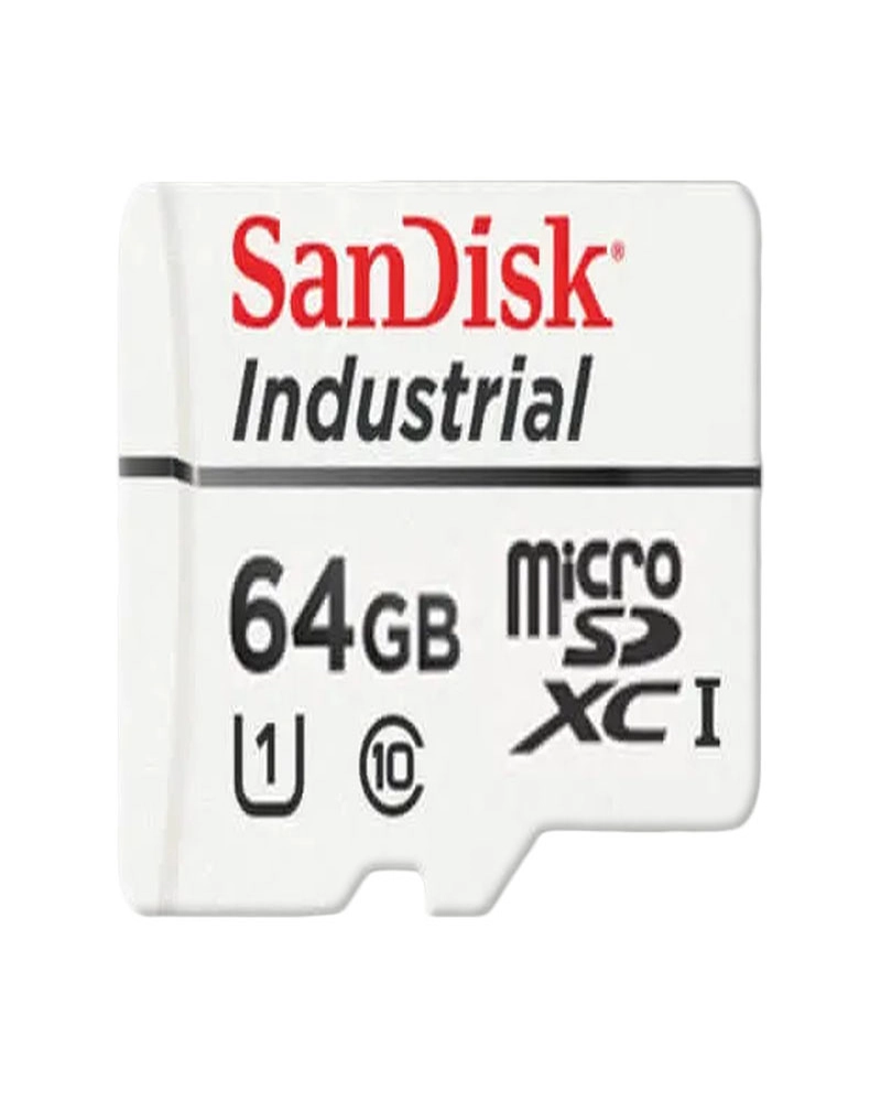 SanDisk SDSDQAF3-064G-I Industrial 64GB MicroSDCC UHS-I U1 C10 Memory Card (Standard Temperature Range)