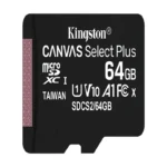 Kingston SDCS2/64GBSP Canvas Select Plus 64GB MicroSDCC UHS-I U1 V10 A1 Memory Card (including SD adapter)