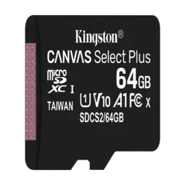 Kingston SDCS2/64GBSP Canvas Select Plus 64GB MicroSDCC UHS-I U1 V10 A1 Memory Card (including SD adapter)