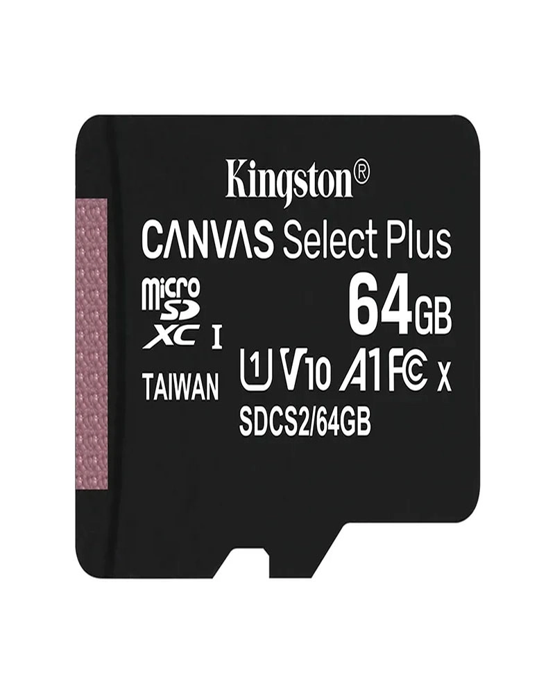Kingston SDCS2/64GBSP Canvas Select Plus 64GB MicroSDCC UHS-I U1 V10 A1 Memory Card (including SD adapter)