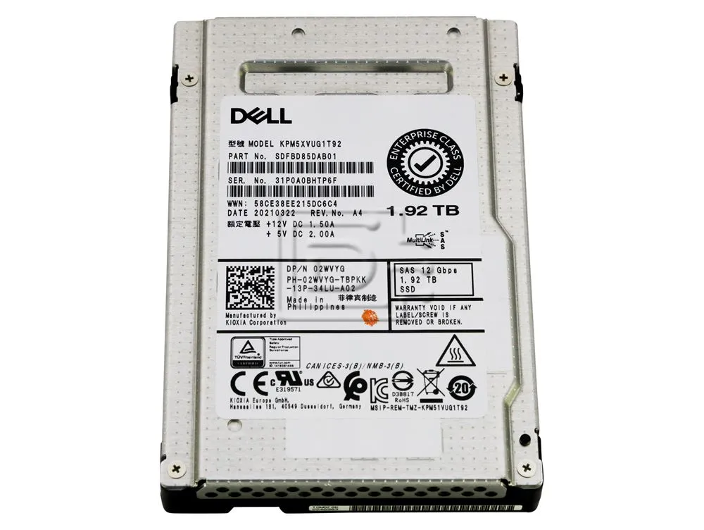 DELL 0NJWMG 8tb 7200rpm Sas-12gbps 512e 3.5inch Form Factor Hot-plug Hard Drive