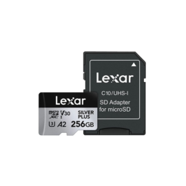 Lexar 256GB Professional SILVER PLUS UHS-I microSDXC Memory Card LMSSIPL256G-BNANC